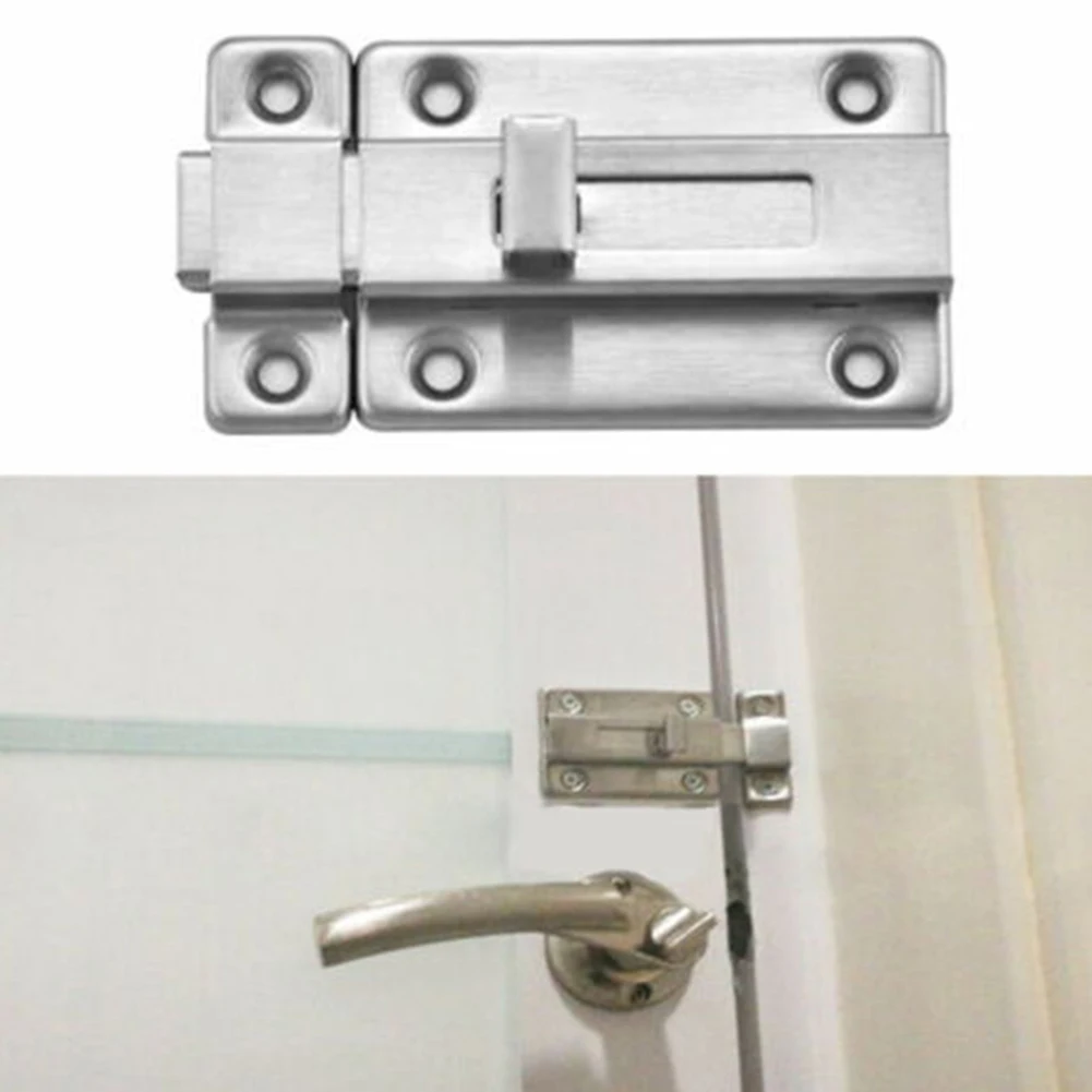

2 Pcs Stainless Steel Latch Sliding Door Lock Door Bolt Barrel Bolt Automatic Spring Latch Safety Lock Door Hardware