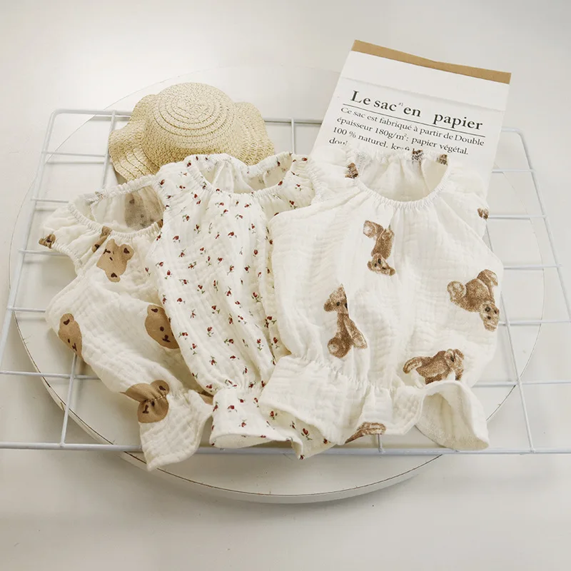 Новинка платье для домашнего питомца с милым медведем летняя одежда в стиле Ins