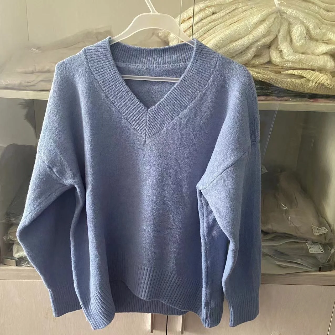 

Hot sale pullover,2023 Korean Style Pullover Women's Thick Alpaca-like Alpaca Fleece/Fiber Lazy Soft Sweater V-neck Loose Sweate