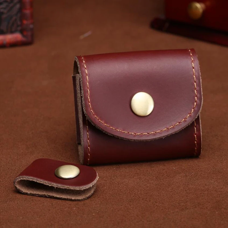 

1Pcs Women Retro Wallet Genuine Leather Small Wallet Storage Bag Mini Square Earphone Bag Money Change Coin Pouch Mini Bag