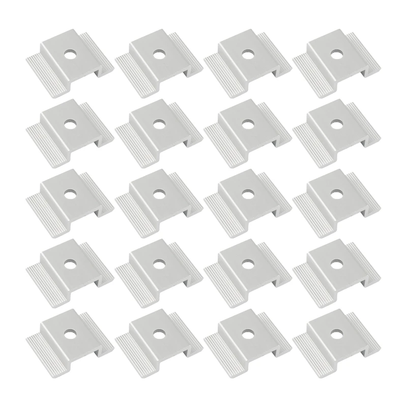 

K1KA 20/50 Pcs Aluminum Alloy Solar Panel Mid Clamps Solar Panel Mounting Bracket Clamp Photovoltaic Mounting Bracket Durable