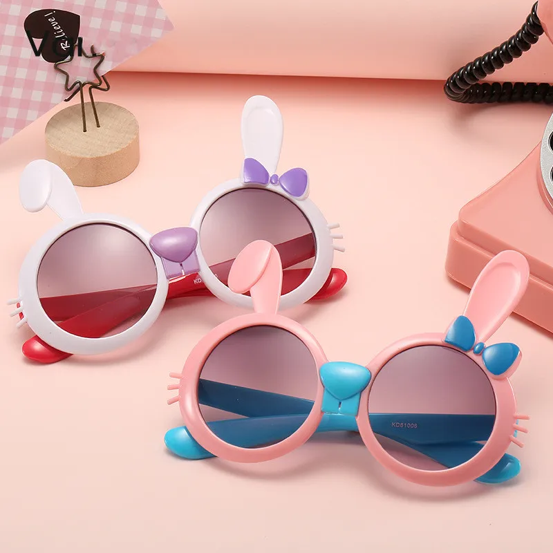 

Alice Children Rabbit Cute Cartoon Round Colors Sunglasses Baby Girl Boy UV400 Goggles Outdoor Kids Summer Beach Holiday Eyewear