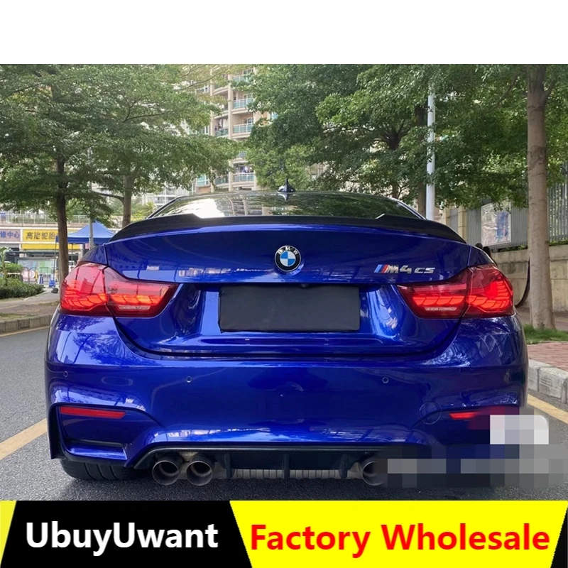 

For BMW 4 Series 428i 435i F32 2-Door Coupe 2013-2019 CS Style Real Carbon Fiber Material Car Trunk Boot Lip Spoiler Wing