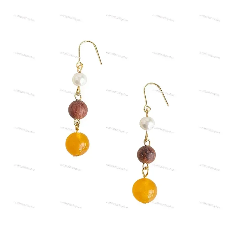 Guofeng оригинальные серьги ручной работы из палисандра в стиле ретро натуральный