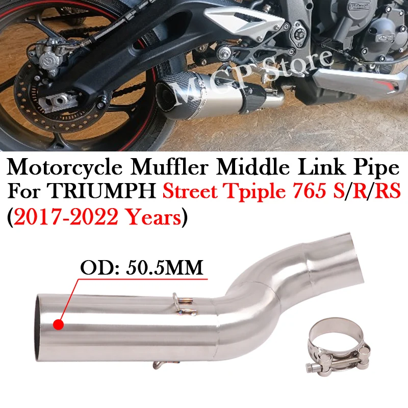 

Slip-On Motorcycle Exhaust Escape Moto Modify 51MM Muffler Pipe For TRIUMPH STREET TRIPLE 765 S R RS 765S 765R 765RS 2017 - 2022