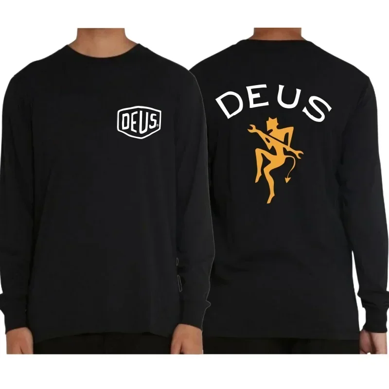 Y2K DEUS EX MACHINA модная футболка с длинными рукавами и буквенным принтом для мужчин