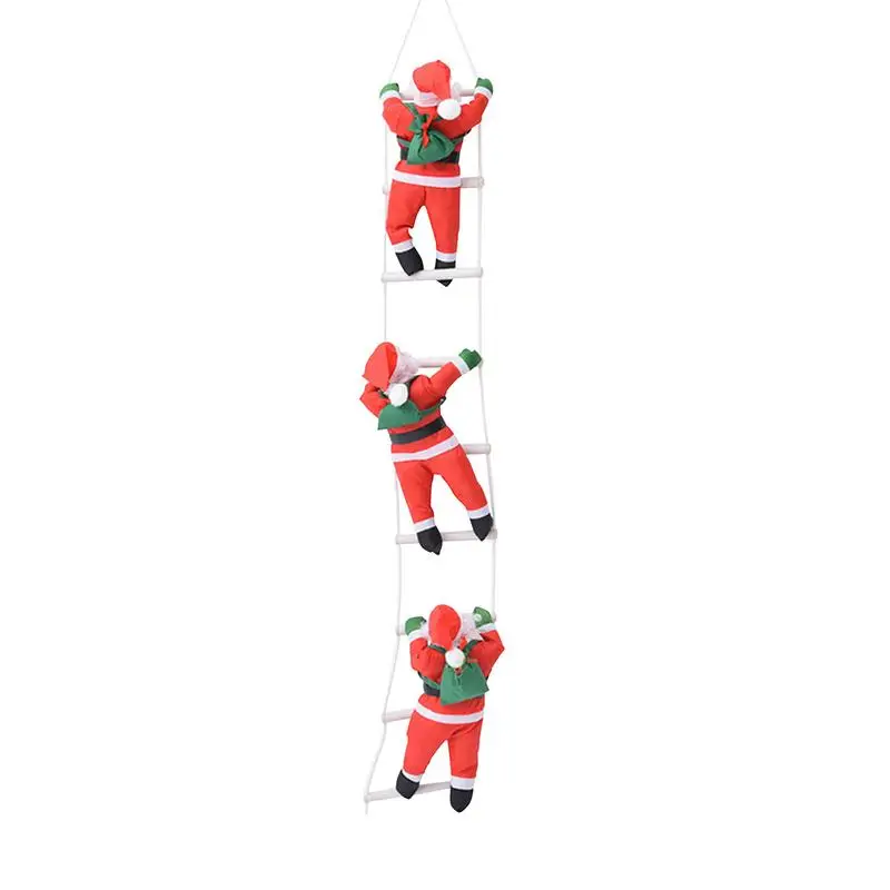 

Подъемная лестница в виде Санта Клауса, елочные украшения, плюшевая кукла, Санта-Клаус, веревка для скалолазания, декоративная игрушка для п...