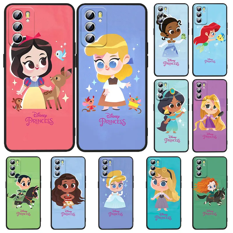 

Princess Art Phone Case For OPPO Realme 5 6 6i 6s 7 8 8i 9i c3 c11 c21Y Q3S Pro Narzo 50A 50i Master GT2 Pro Black luxury Soft