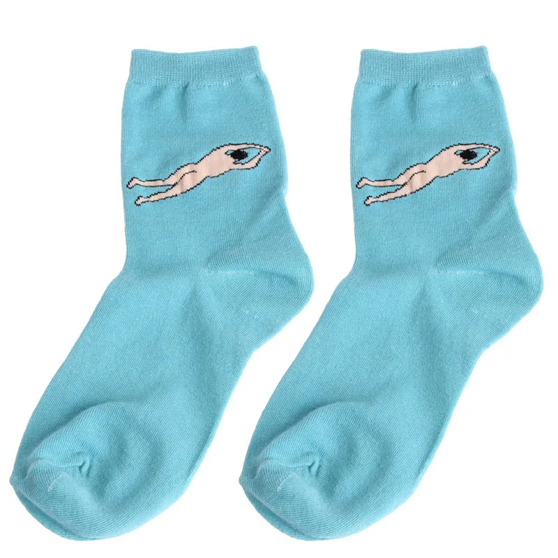 

Autumn Winter Women Harajuku Candy Color Cartoon Printing Cotton Socks