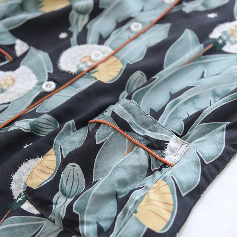 New Women's Pajamas Suit Viscose Fiber Home Service Cute Cartoon Dandelion Loose Plus Size Sleepwear Women Pyjamas