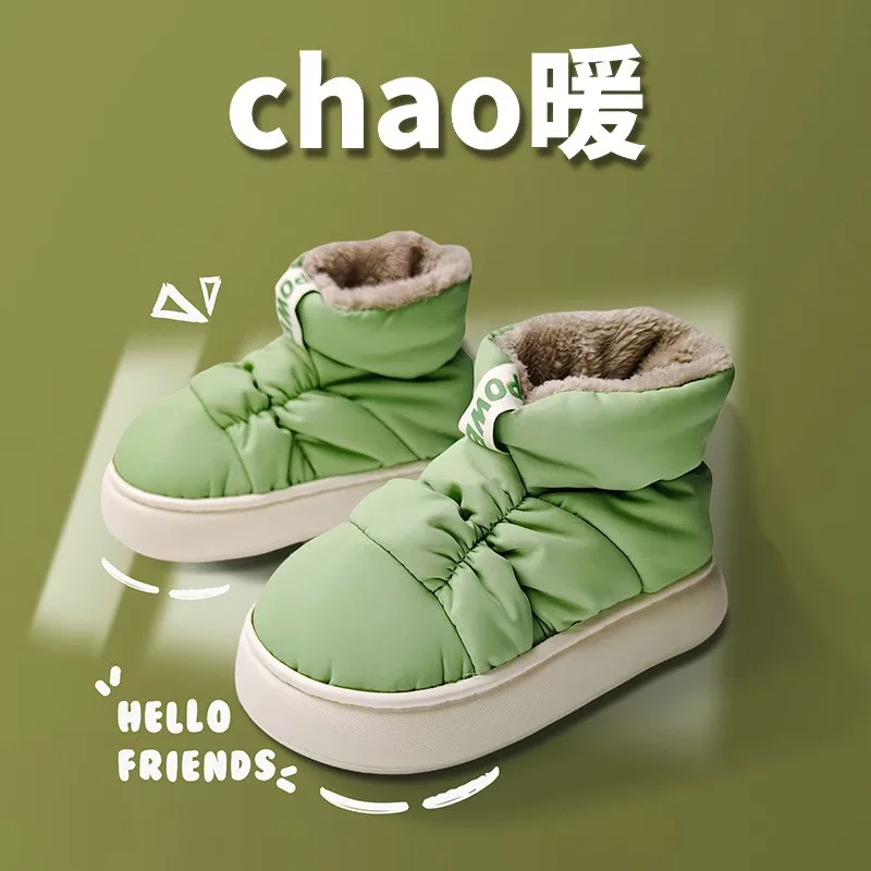 Женские теплые зимние ботинки на толстой мягкой подошве женские хлопковые