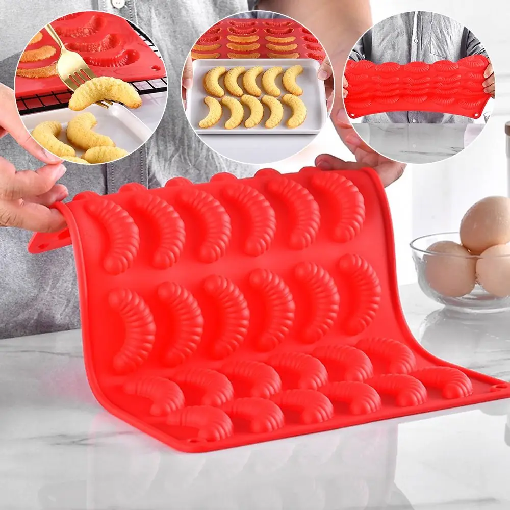 

Handmade Soap Mould Cake Decorating Tools Jelly Dome Silicone Cake Mold 30 Cavity 3D Croissant Chocolate Mousse Moulds