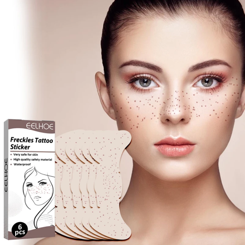 

6Pcs/pack Fashion Sexy Freckles Makeup Stickers Fake Freckles Tattoo Stickers Women Make Up Accessories Makeup Removable