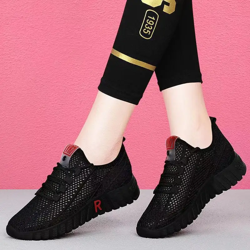 

Hollow Mesh Fashion Flat Women Shoes Comfortable Breathable Casual Sneakers Lightweight Soft Sole Walking Shoes Zapatillas Mujer