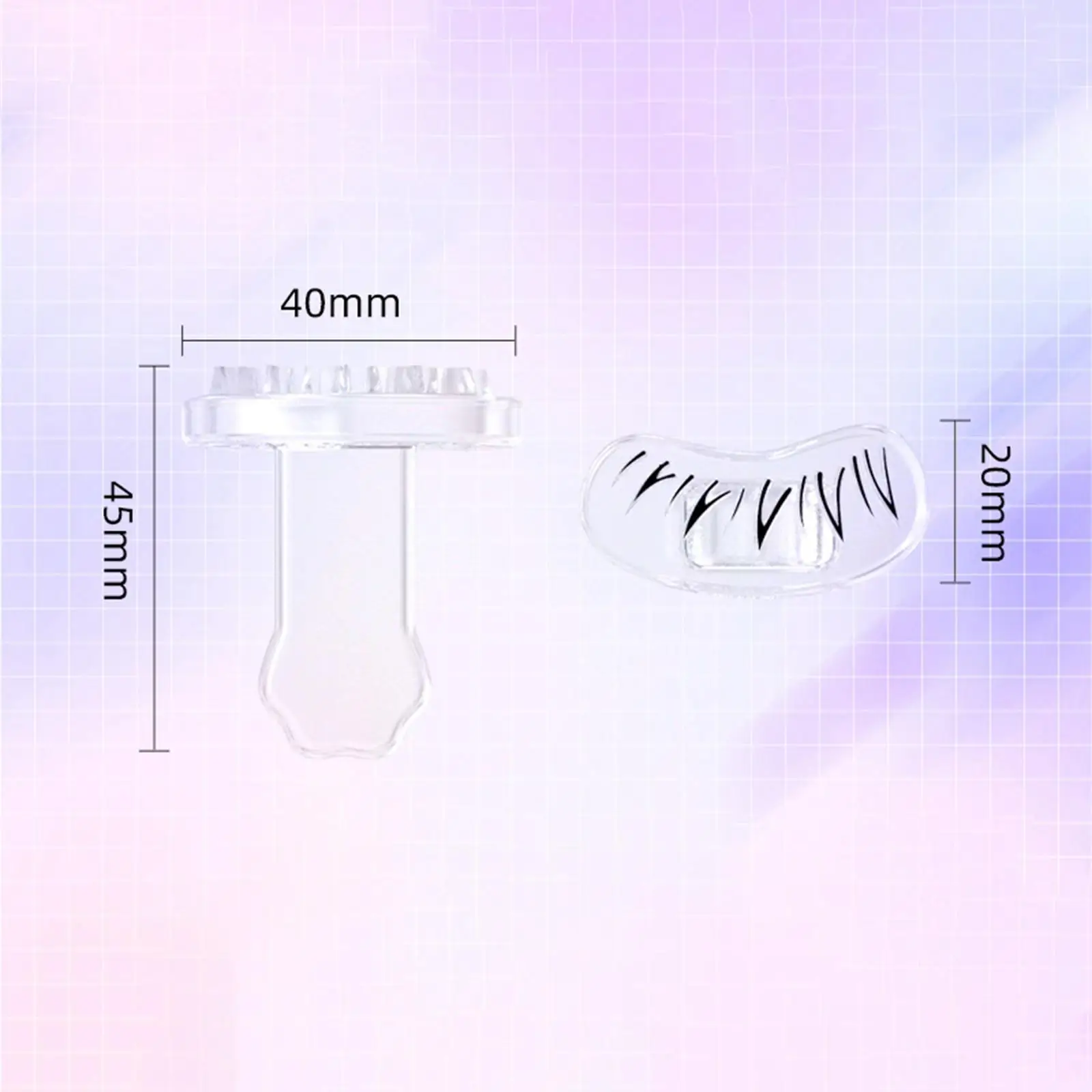 Набор из 2-х штампов под ресницами. Ленивый быстрый макияж трафарет для ресниц.