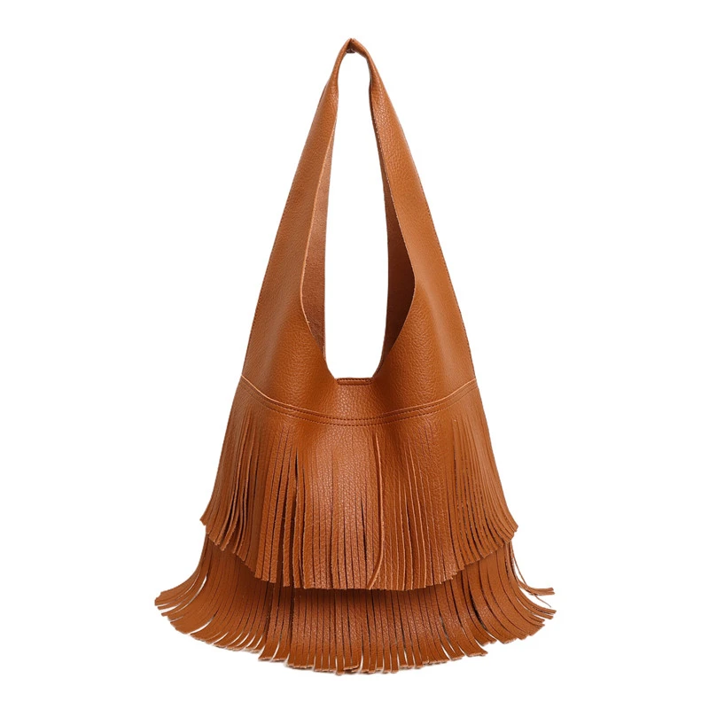 Модная Сумка-мешок с кисточкой женские сумки на плечо для женщин 2024