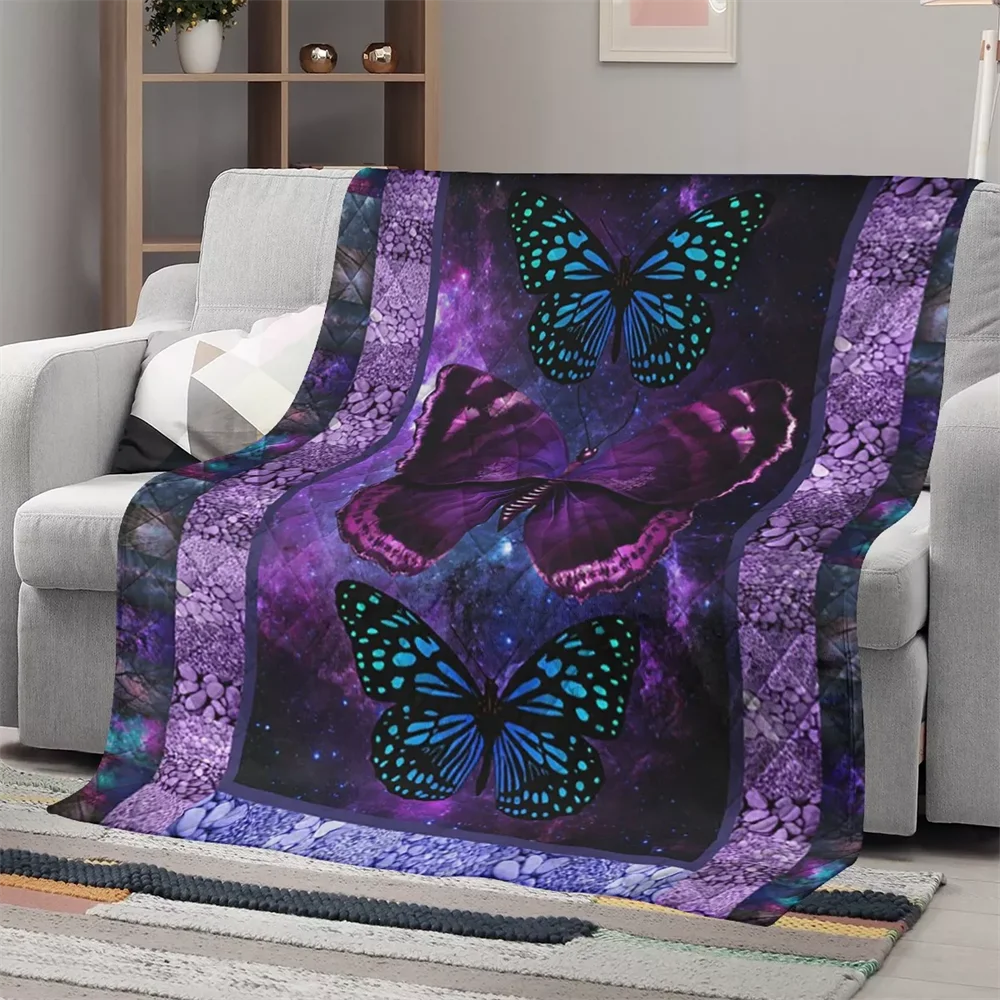 

Удобное мягкое одеяло с принтом бабочки, летнее воздушное одеяло, тонкое одеяло для девочек и взрослых, уютное теплое покрывало polaire