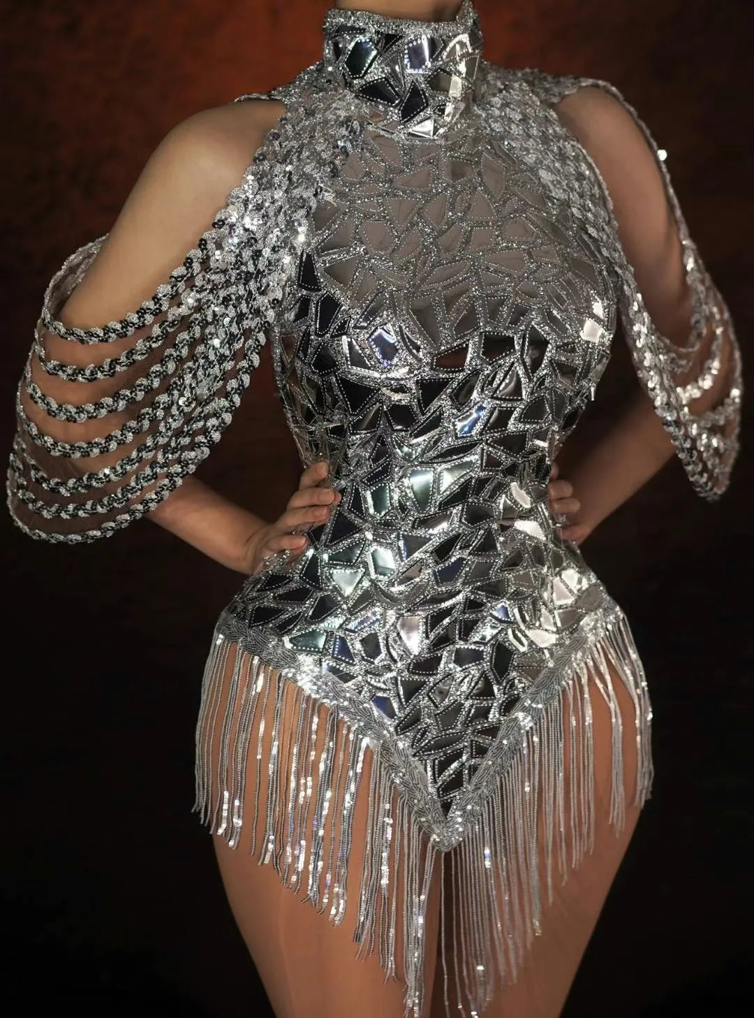 

2022 most popular Magic Silver super sexy gogo guest singer performance bar DJ dance DS night set