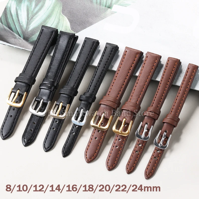 8/10/12/14/16/18/20/22/24 мм ремешок для часов из искусственной кожи мужчин и женщин