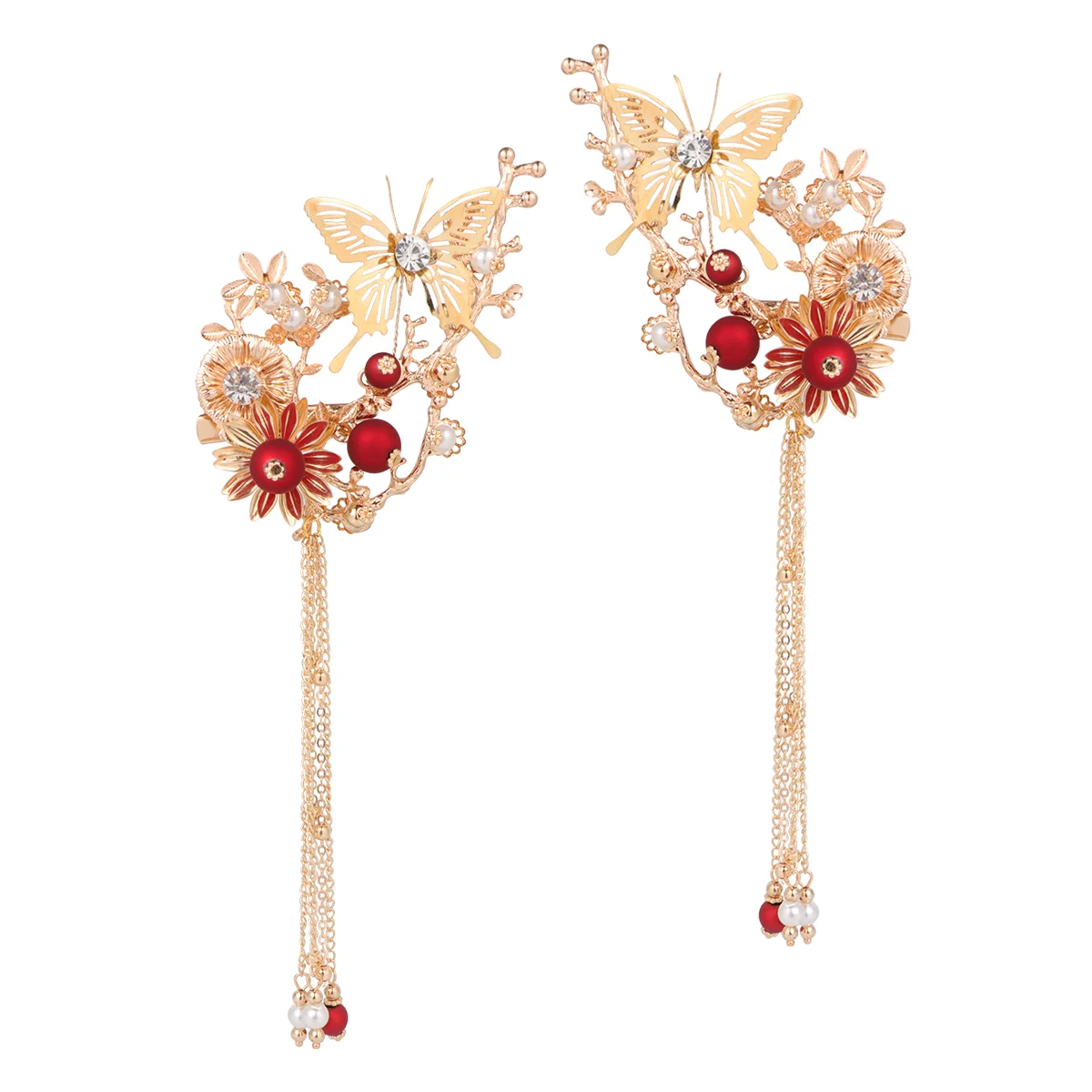 

Hair Chinese Clips Hairpin Headdress Sticks Stick Rhinestone Decorative Chignontraditional Wedding Hanfu Retro Barrettes Vintage