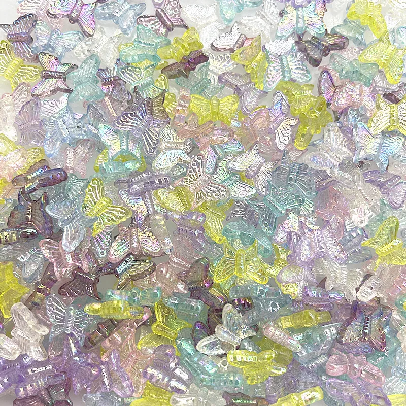 

30pcs 15mm Colour AB Charms Butterfly Shape Acrylic Beads Loose Spacer Beads for Jewelry Makeing DIY Handmade Bracelet