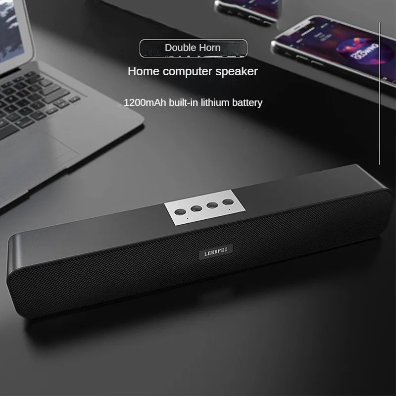 

Computer Speakers Home Desktop Wired Long Strip USB Heavy Bass Bluetooth Speaker