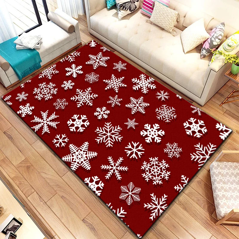 Art Snow Christmas HD Printed  Area Large Rug ,Carpet for Living Room Bedroom Sofa Decoration, Non-slip Floor Mats Dropshipping
