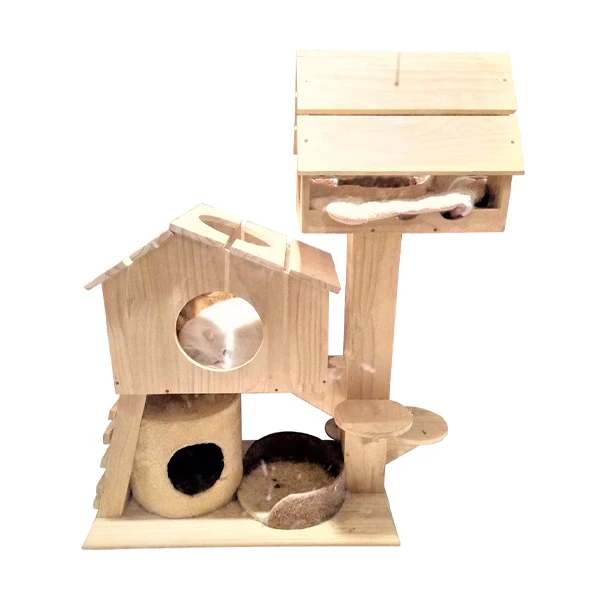 

Latest Design Multi-Function Cat Furniture Tree Tower Climbing Frame with Pet House