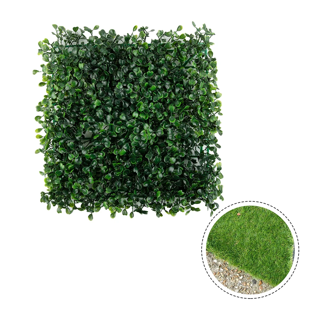 

Artificial Plant Walls Plastic Fake Lawn Grass Foliage Hedge Grass Mat Greenery Panels Fence 25*25cm Home Floor Decor