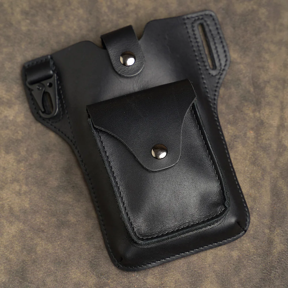 

Retro For Genuine Style In Phone Waist Wallet Phone Fashion Waist Bag 6.5 Leather Multifunctional Men's Key Bags Sports Phone