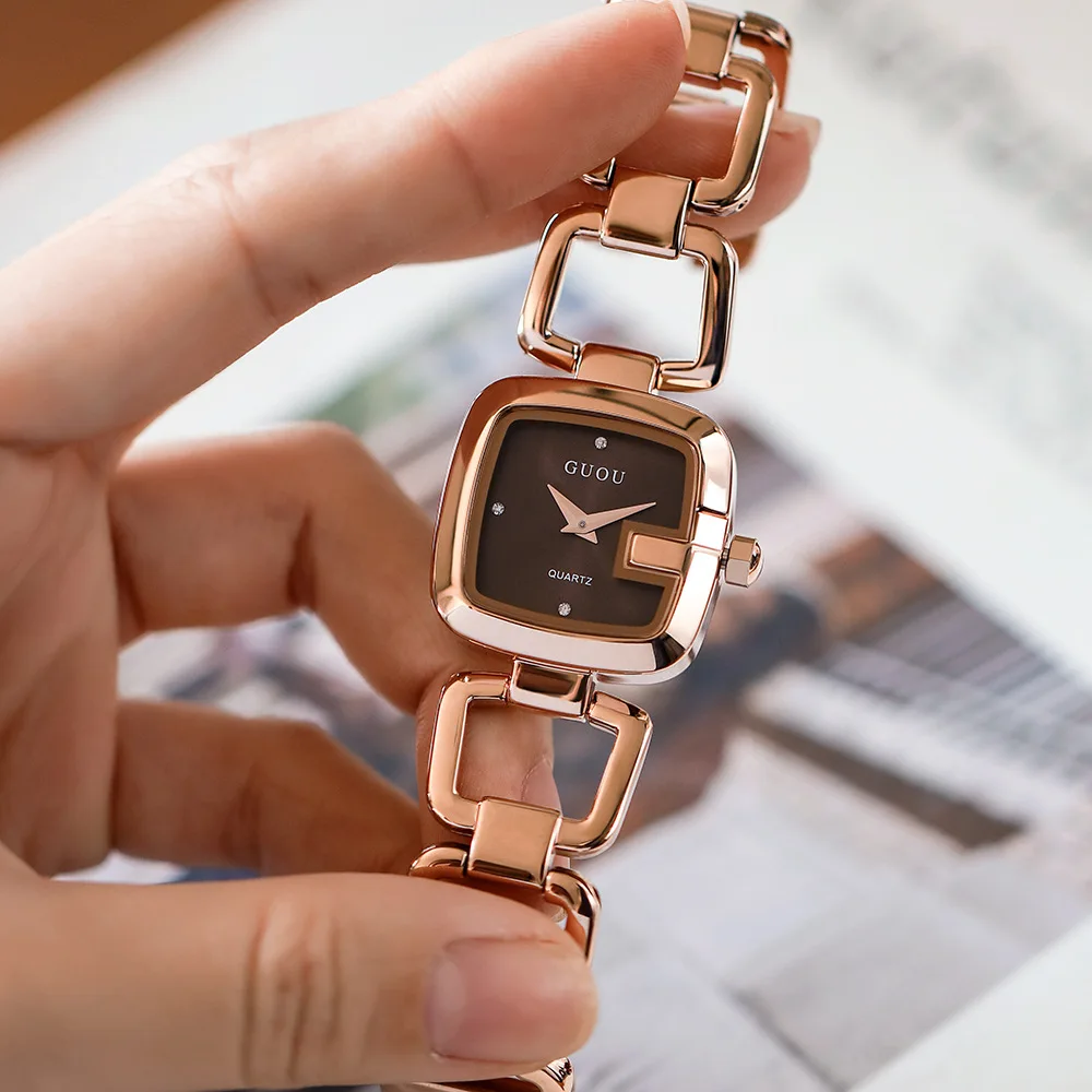 2022 Rose Gold Ladies Wrist Watches Dress Watch Women Crystal Diamond Watches Stainless Steel Silver Clock Women Montre Femme