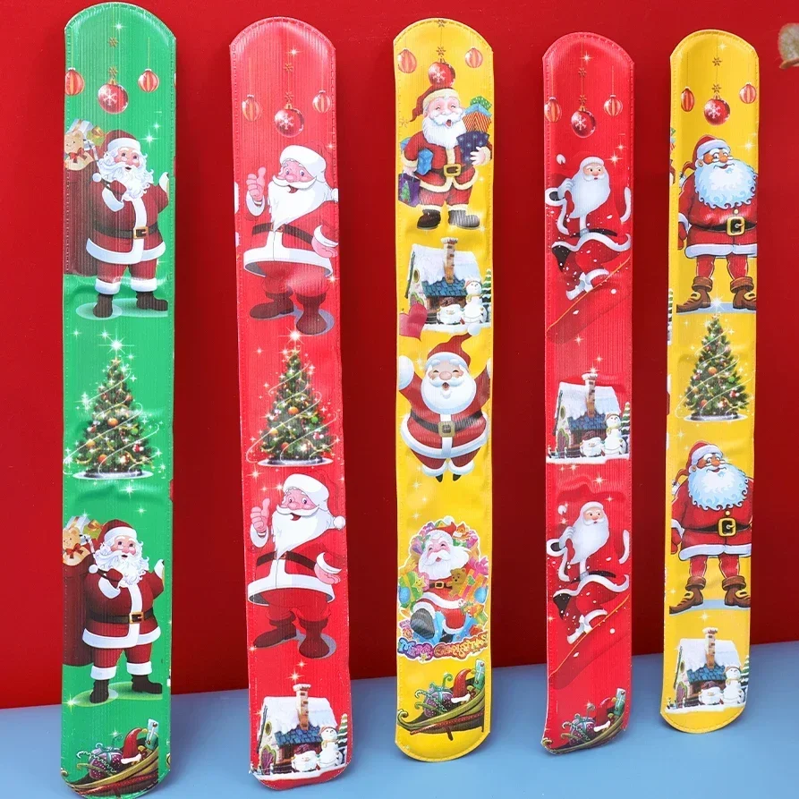 Мультяшный хлопающий круг, детские рождественские милые браслеты, игрушка для девочек, браслет-подвеска, украшение для рождественской вечеринки, дня рождения, подарки