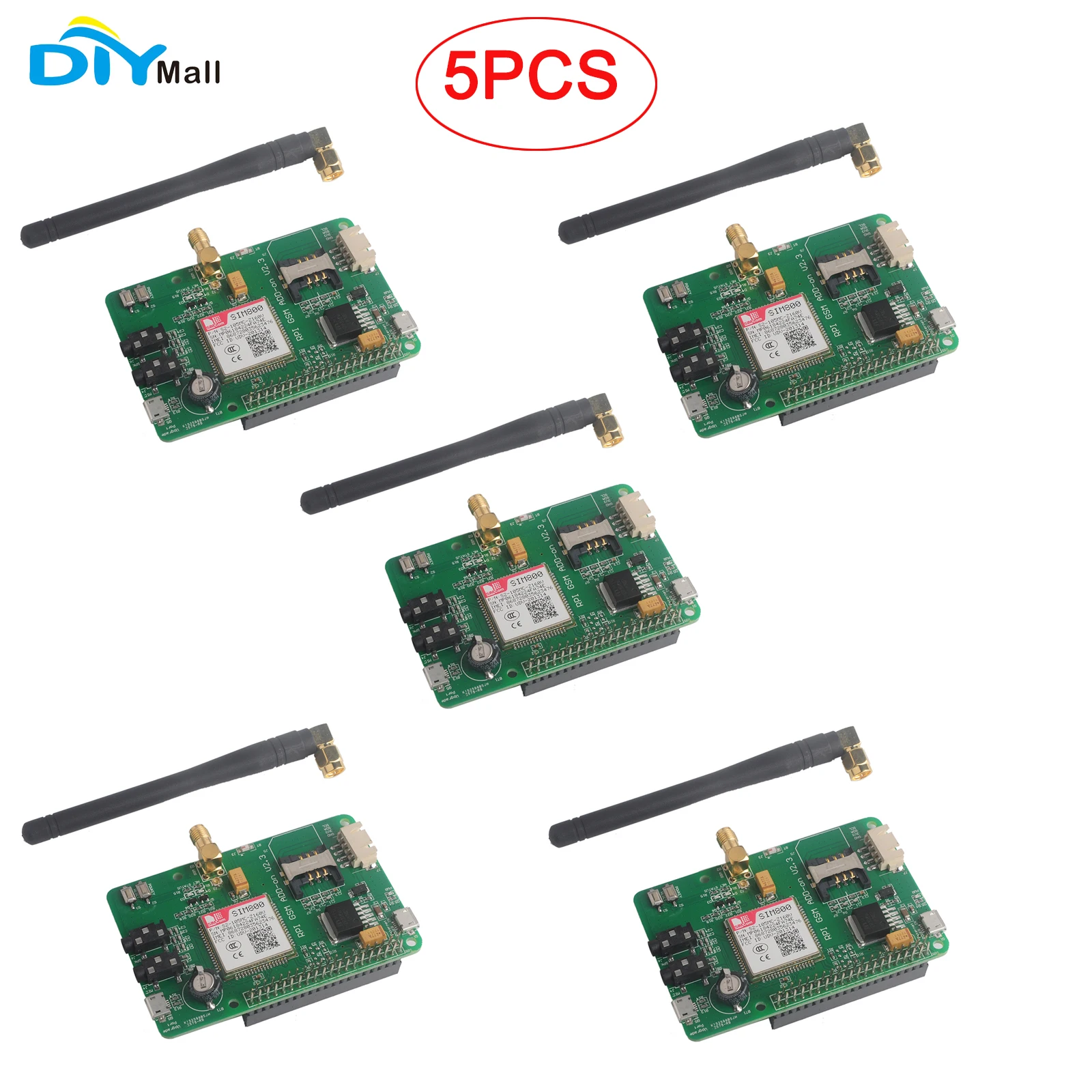 

5 шт./партия, плата расширения для Raspberry PI RPI SIM800 GSM GPRS