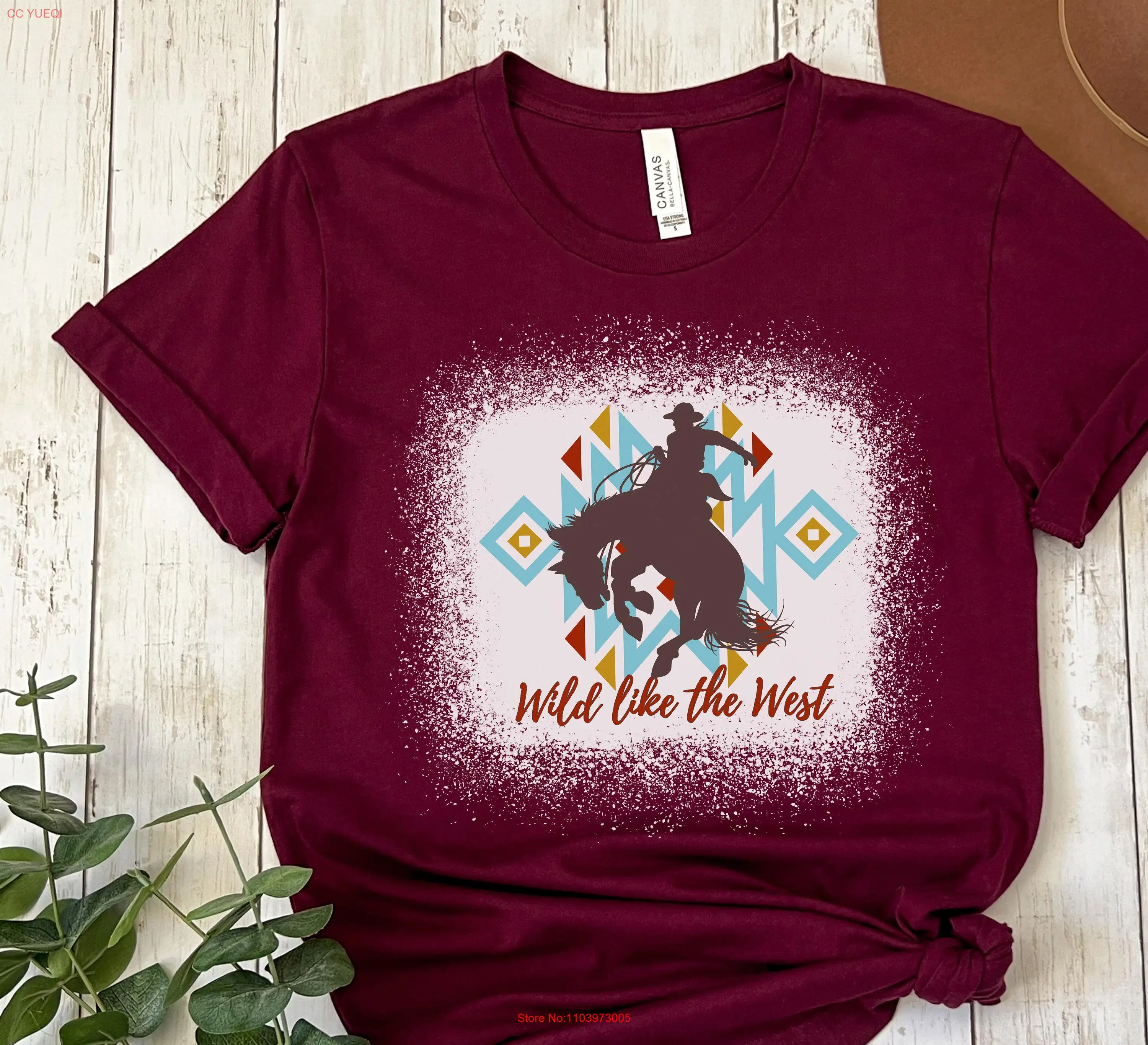 Футболка Wild like the West Cowgirl Vintage Rodeo s для девочек с длинными или короткими рукавами