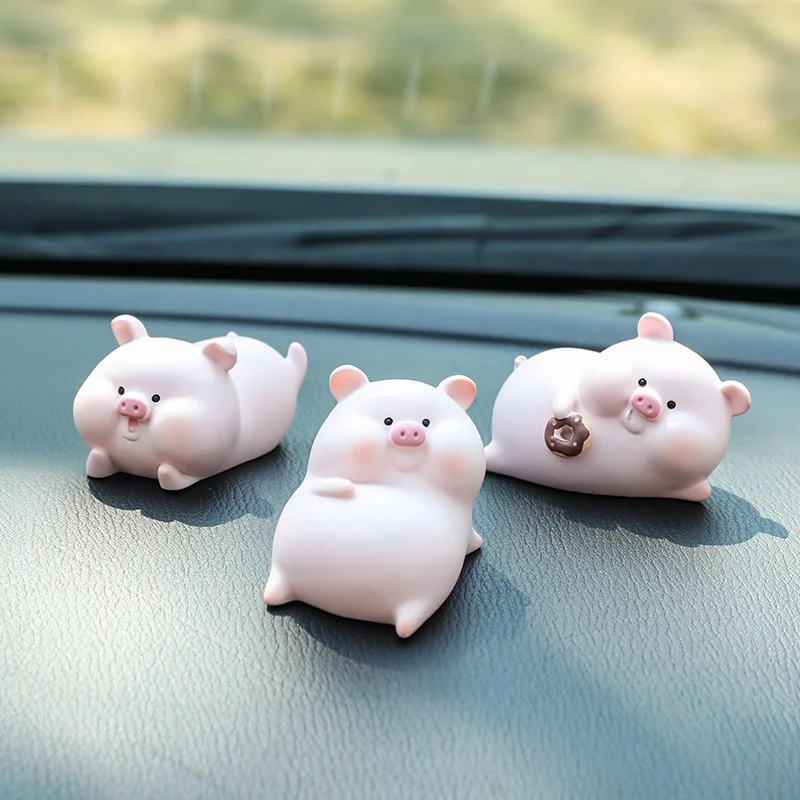 

Cute Cartoon Pig Car Decoration Creative Ornaments Female Car Center Console Car Interior Dashboard Decoration Car Accessories