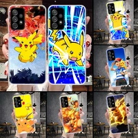 pokemons pikachu phone case for samsung galaxy a53 a52 a13 a12 a73 a72 a23 a22 a33 a32 a03s a02s a42 5g a10s a20s cover