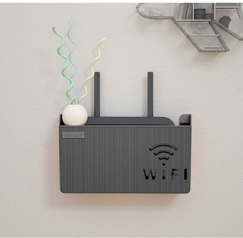 Wireless Wifi Router Shelf Storage Box Wall Hanging Box Cable Power Bracket Organizer Box for  living room dining room bedroom