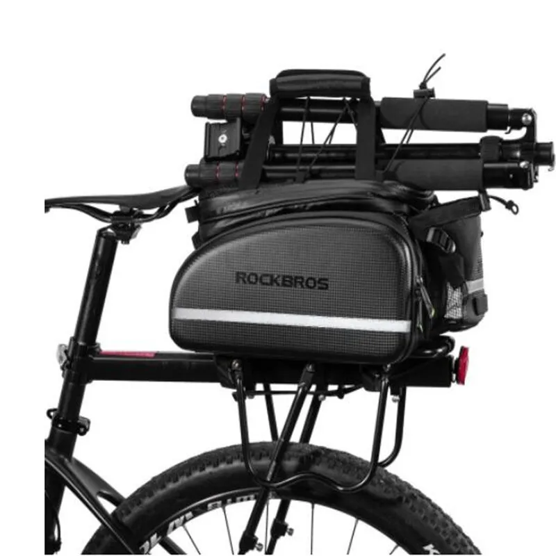 

ROCKBROS Larger Capacity With Rain Cover Mountain Bike Bicycle Bicicleta Bag Rear Carrier Bags Rear Pack Trunk Pannier Package