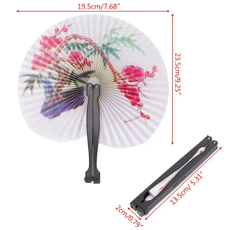 

2022 New HXBB Hand Held Foldable Paper Fan For Children Themed Party Decoration Portable Fan