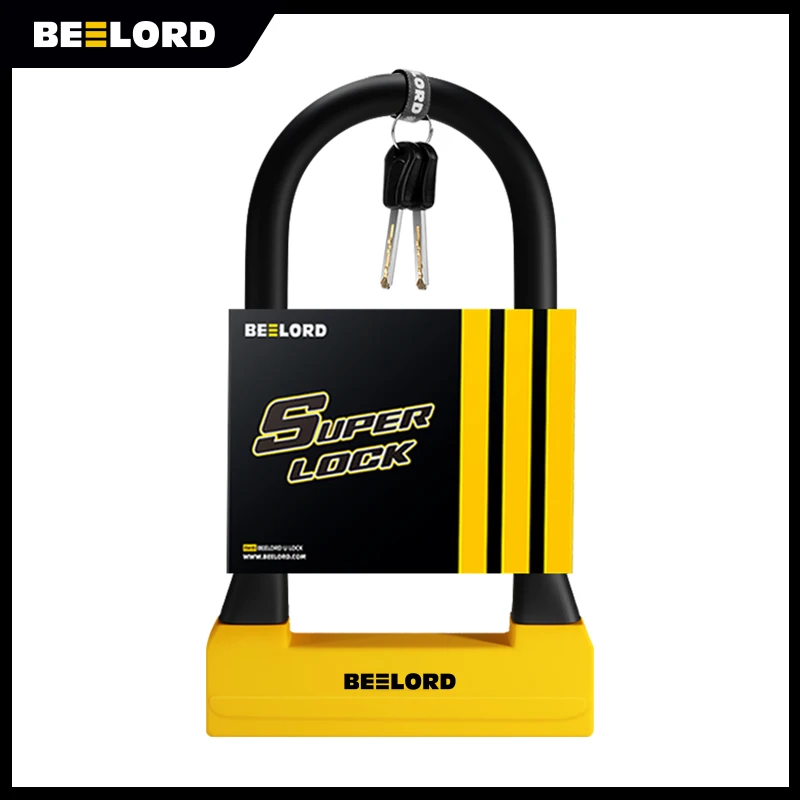 BEELORD Bike U Lock Heavy Duty Anti-Theft Security U Cable B