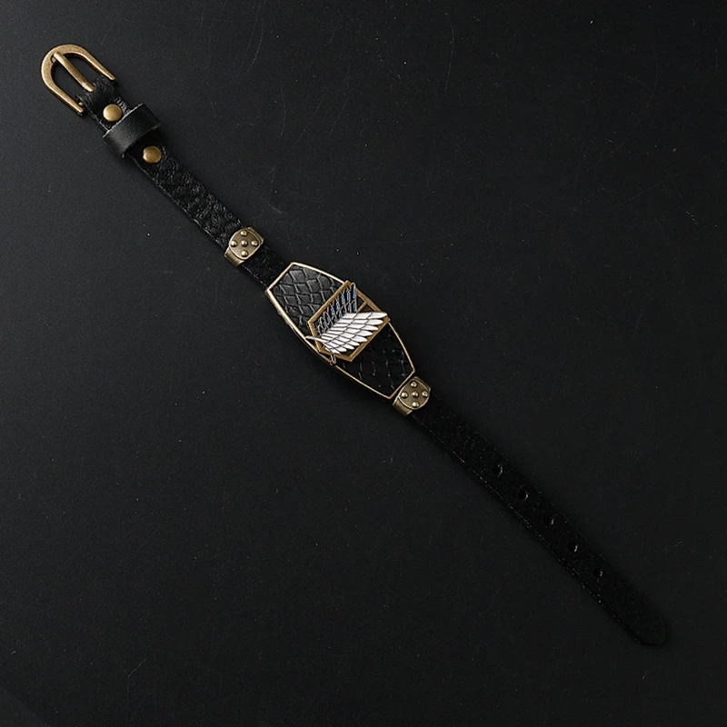 Браслет из искусственной кожи с аниме атака на кожу для мужчин |