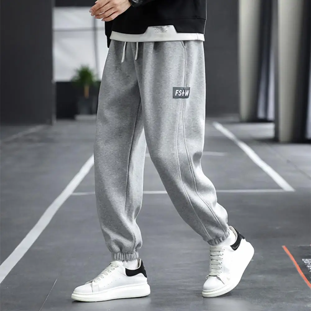 

Joggers Pants Solid Color Sport Pants Relaxed Fit Ankle Tied Pants
