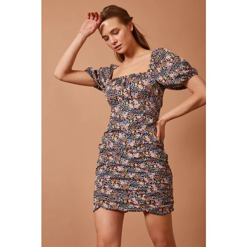

Multi-Color Shirred Mini Dress Women Summer Dress Casual Long Prom Midi Maxi
