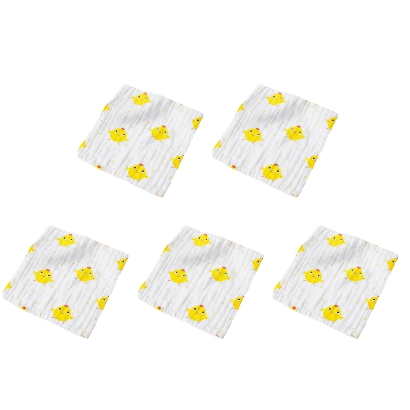 

5 шт., детский хлопковый носовой платок с мультяшными животными