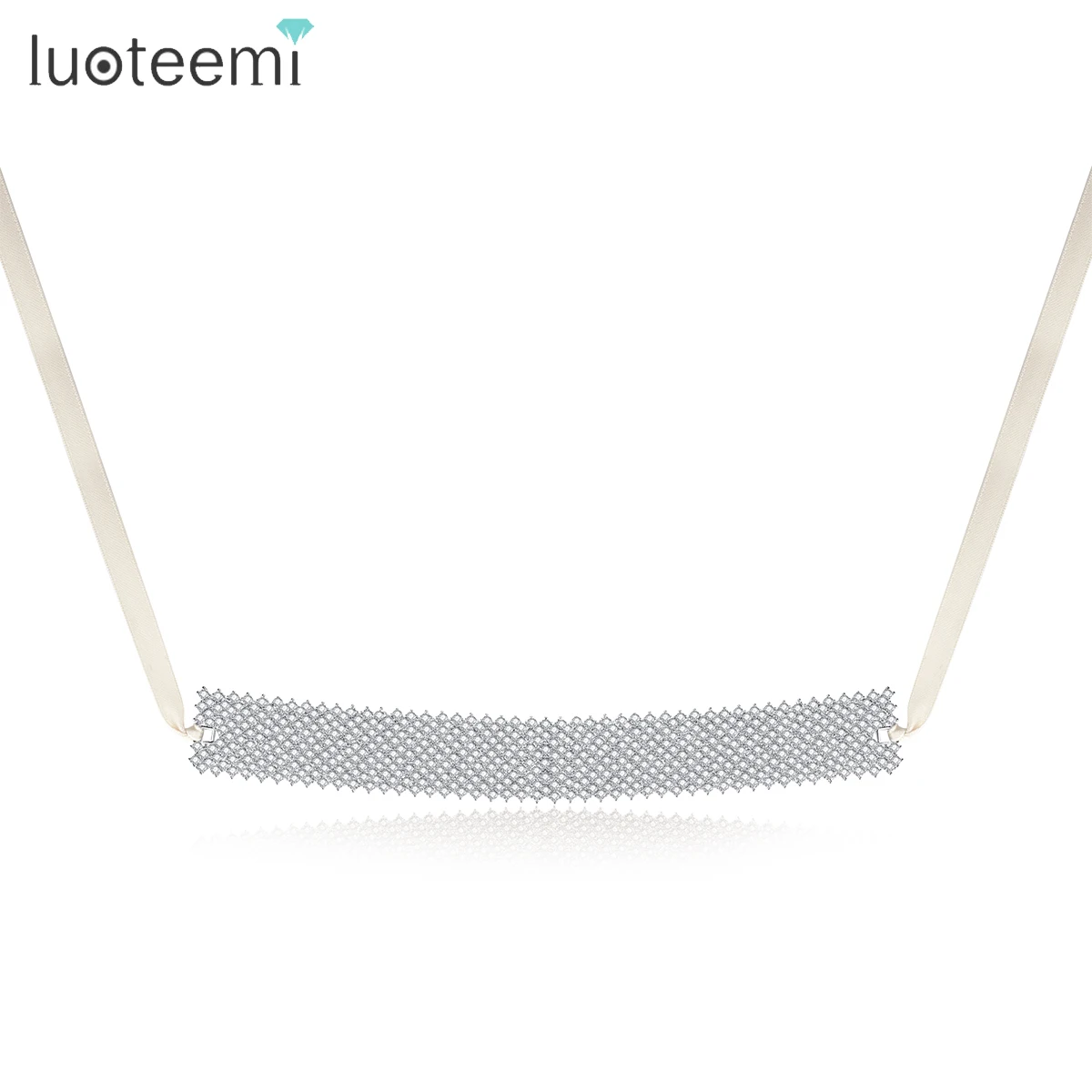 LUOTEEMI Elegant New Crystal Rhinestone Choker Necklace Women Wedding Accessories Silver Color Chain Punk Gothic Chokers Jewelry