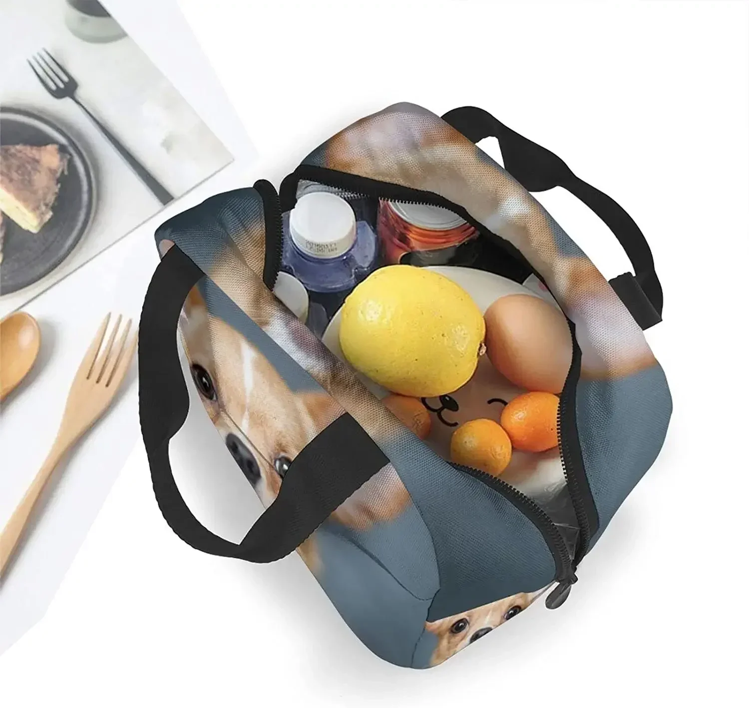 Многоразовая изолированная сумка для обеда милая чихуахуа портативная