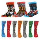 Носки из хлопка в стиле аниме Marvel, Носки с рисунком Человека-паука, Железного человека, капитана мультфильма, забавные новые удобные модные повседневные спортивные носки