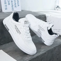 2022 summer new microfiber punching white shoes mens shoes hong kong style fashion casual shoes student shoes