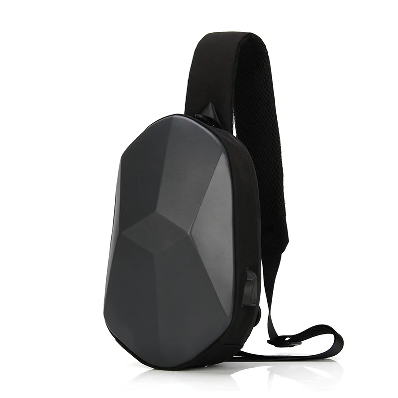 

Fashion Men New Charging Shoulder Bags Waterproof Hard 2023 Bag Three-dimensional Chest Riding Couple Messenger Shell Sling