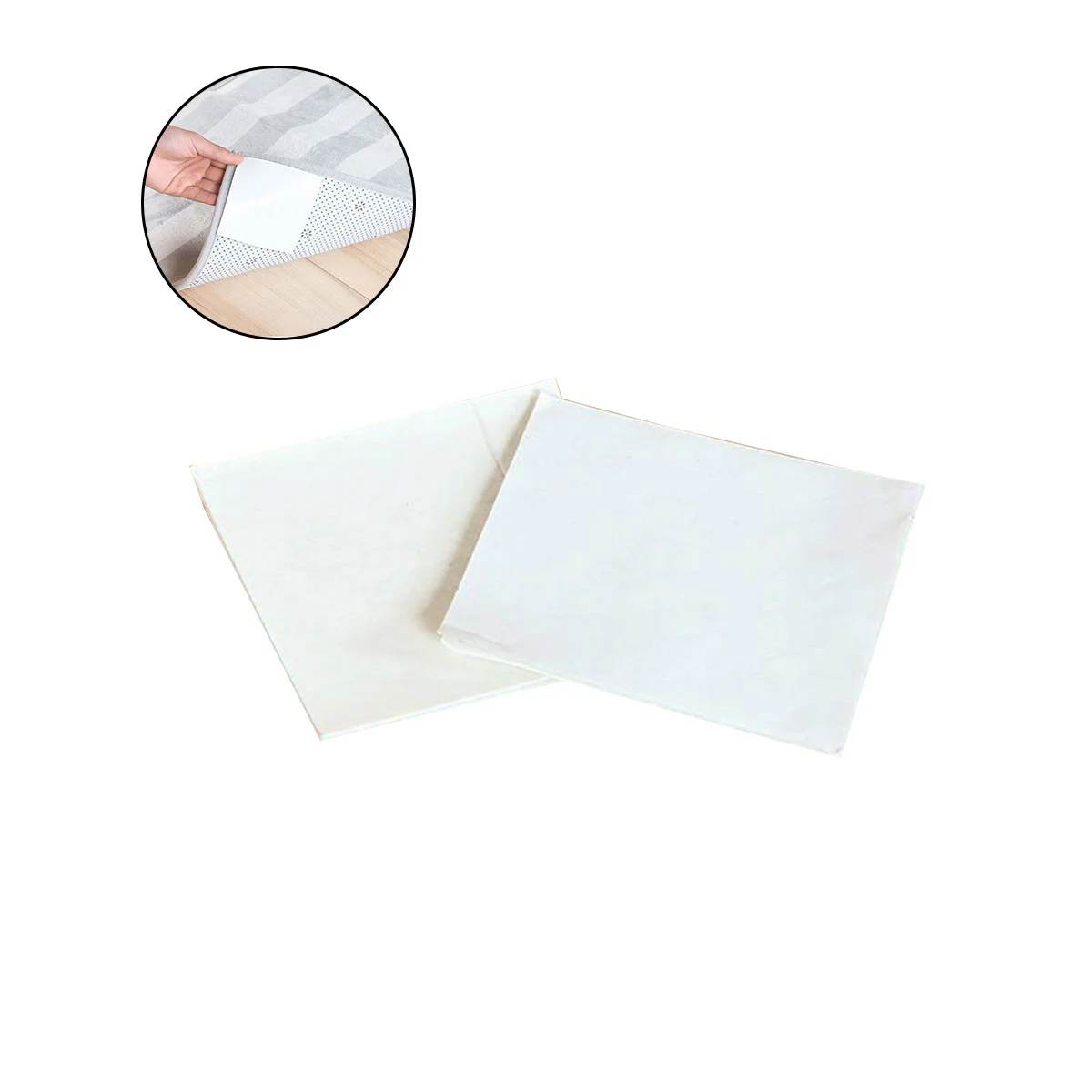 

12Pcs Square Rug Gripper for Carpet with Double Sided Non-slip Adhesive Hook and Loop